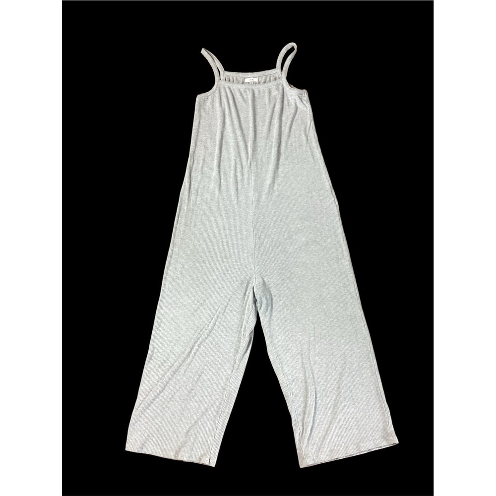 Storq Maternity Size 2 Pale Gray Ribbed  Rayon Stretch  Drop Waist Jumpsuit